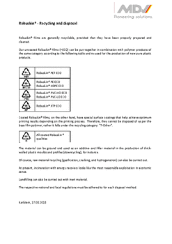 Robuskin® - Recycling and disposal